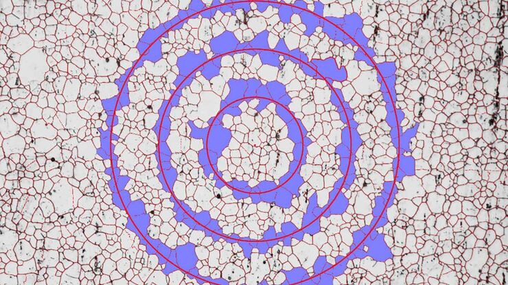 Measuring grains size with Abrams Three-Circle Procedure.