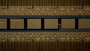 Region of a patterned wafer inspected using optical microscopy and automated and reproducible DIC (differential interference contrast). With DIC users are able to visualize small height differences on the wafer surface more easily. Region of a patterned wafer inspected using optical microscopy and automated and reproducible DIC (differential interference contrast). With DIC users are able to visualize small height differences on the wafer surface more easily.
