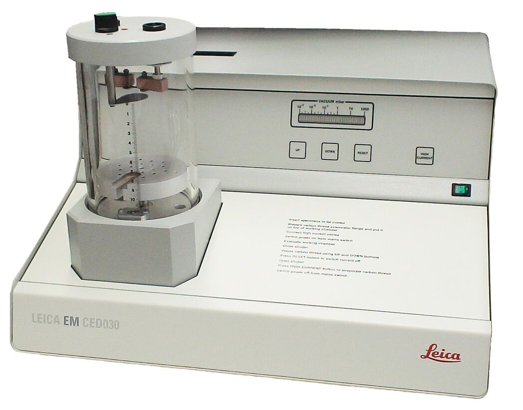 Dispositivo de evaporação de filamento de carbono Leica CED030 