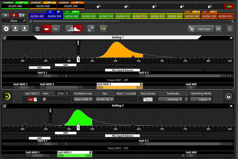 ImageCompass ofrece control total del hardware de STELLARIS 8 DIVE y permite definir fácilmente las configuraciones experimentales.